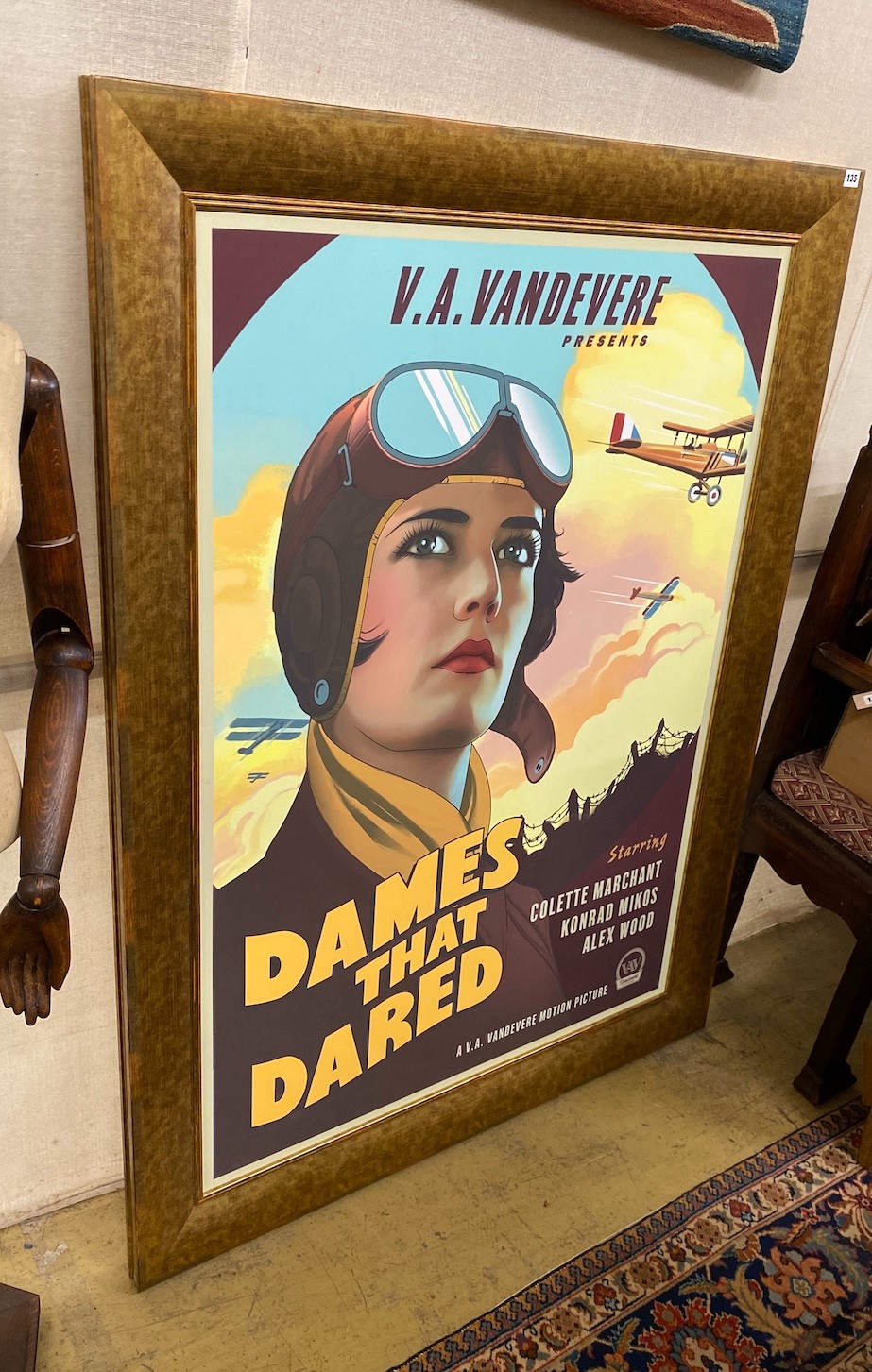 A framed pastiche film poster 'Dames That Dared', 151 x 113cm